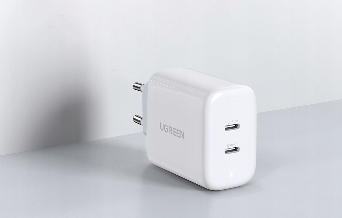 Ładowarka ścienna Ugreen CD243, 2x Usb-c, 40W (biała)