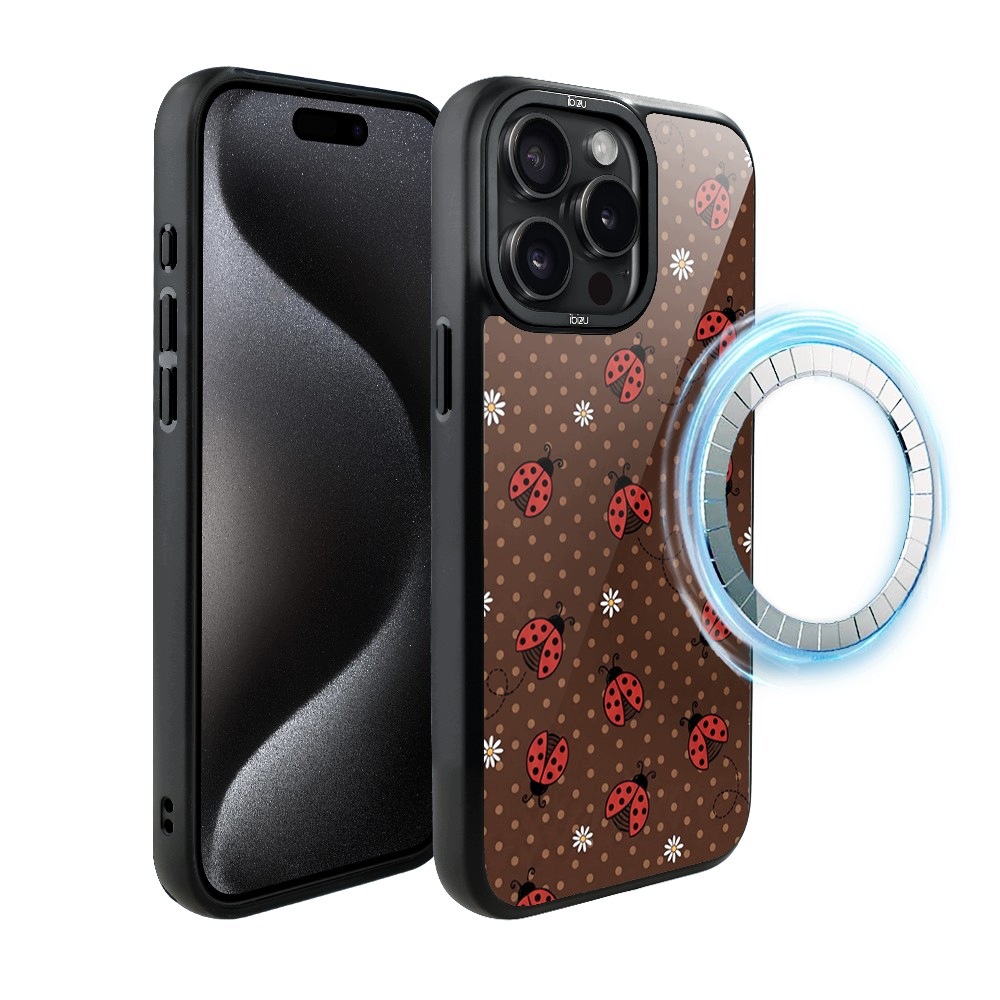 Etui iPhone 15 Pro Max Ibizu DropGuard Matt z MagSafe, Wesołe biedronki