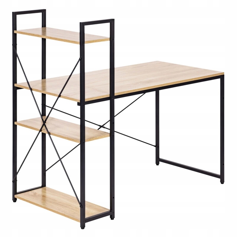 Obdélníkový psací stůl ModernHome 120 x 60 x 120 cm černý, dub