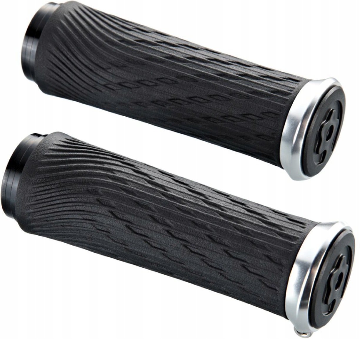 Sram Zamykací gripy pro Grip Shift integrované 100mm se stříbrnými objímkami