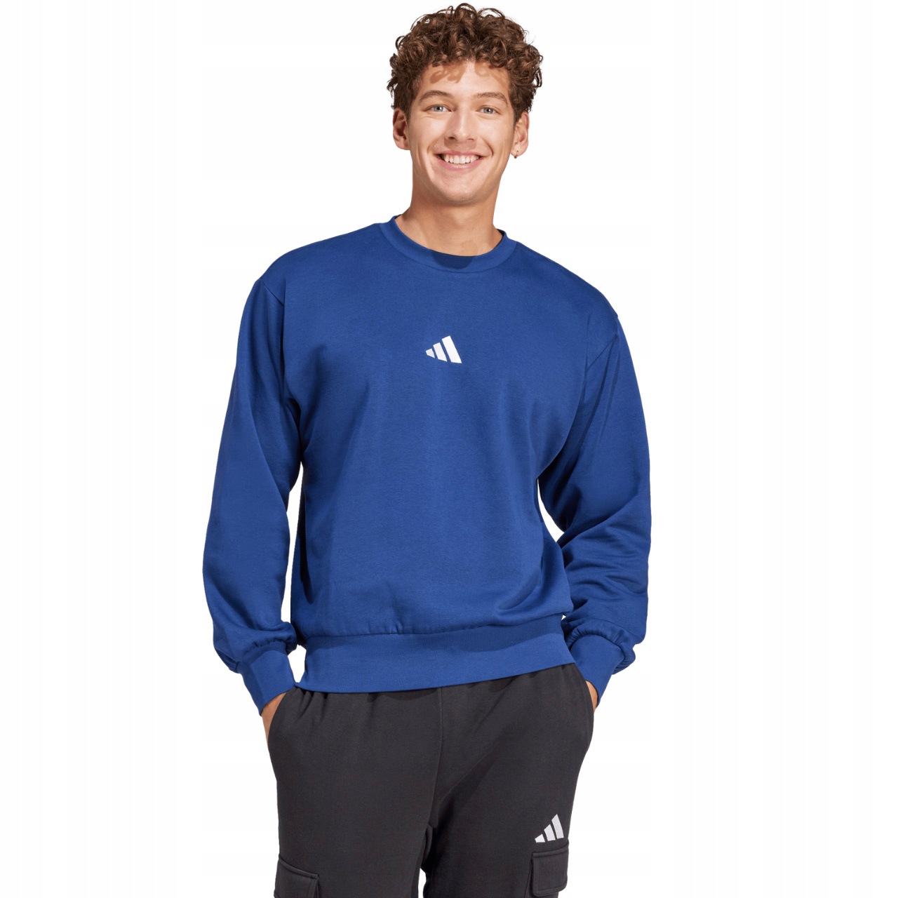 Pánská Mikina adidas Bavlněná Teplá Bez Kapuce Sportovní Feelcozy vel L