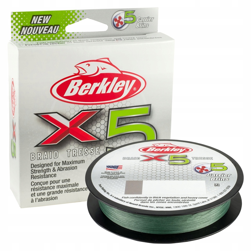 Berkley X5 Braid Low-Vis Green 300m, 0.35mm 36.3kg
