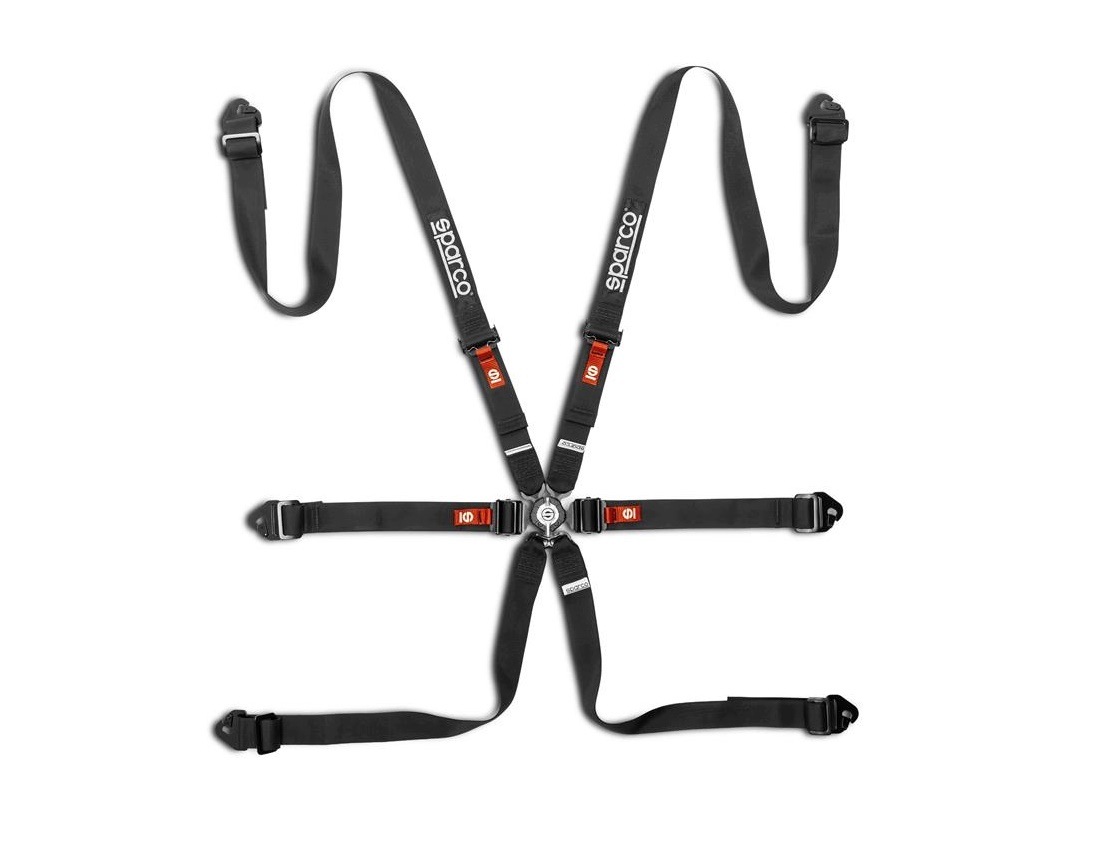 Pasy Sparco 6-pkt Fia 2" Competition H-2 Pd Steel czarne