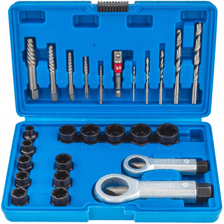 Vorfal Sada nástavců pro uvolnění poškozených šroubů matic V06089