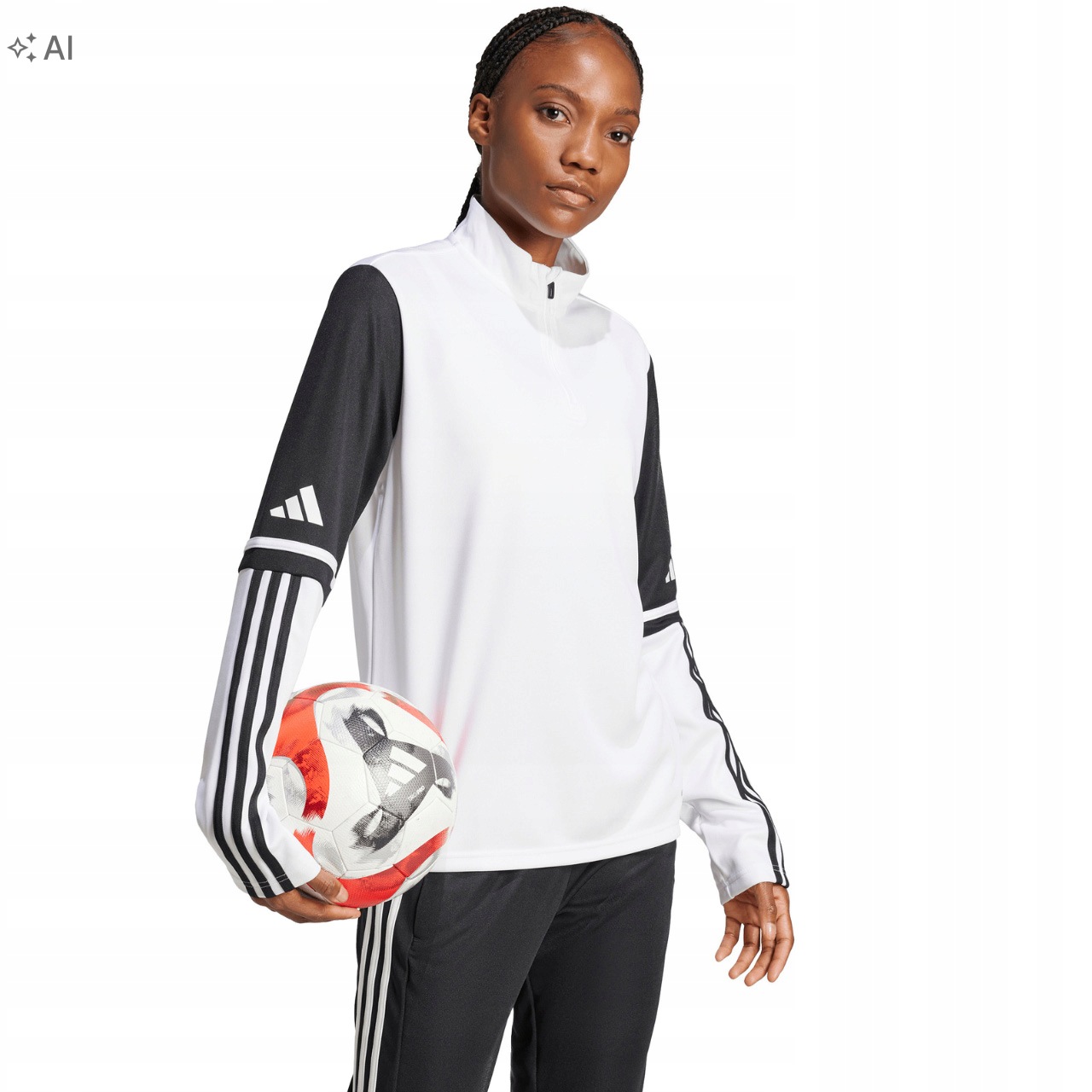 Bluza Damska adidas Squadra 25 Biała Treningowa Piłkarska Stójka roz. L