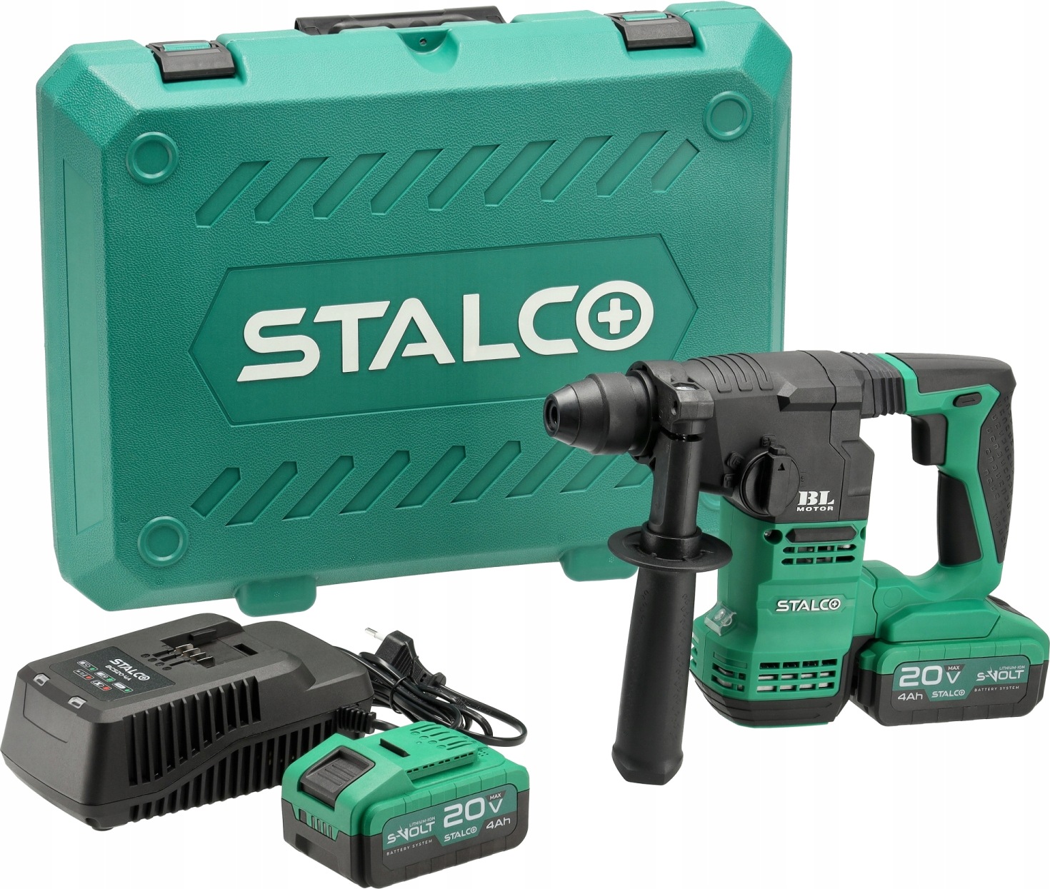 Vrtací kladivo RHS20-18BL 2x 4Ah 20V S-volt Stalco