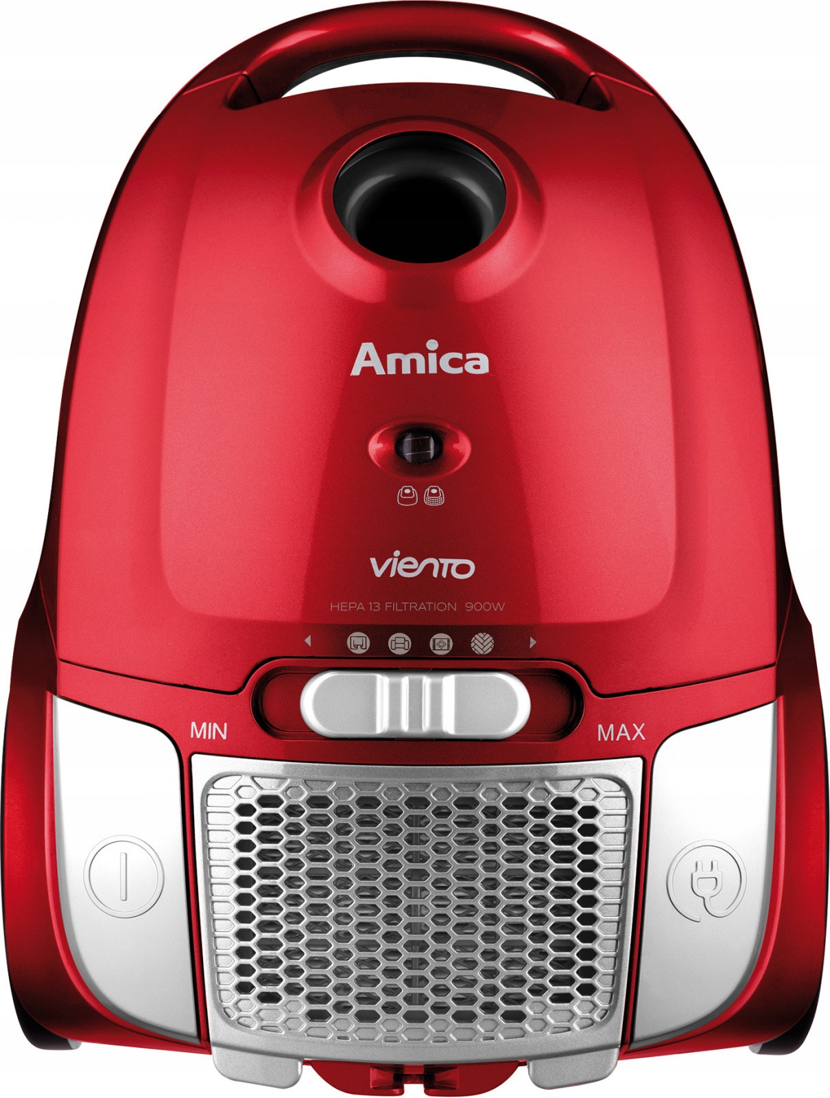 Sáčkový vysavač Amica Viento VI2031, 900 W, 78 dB, červený