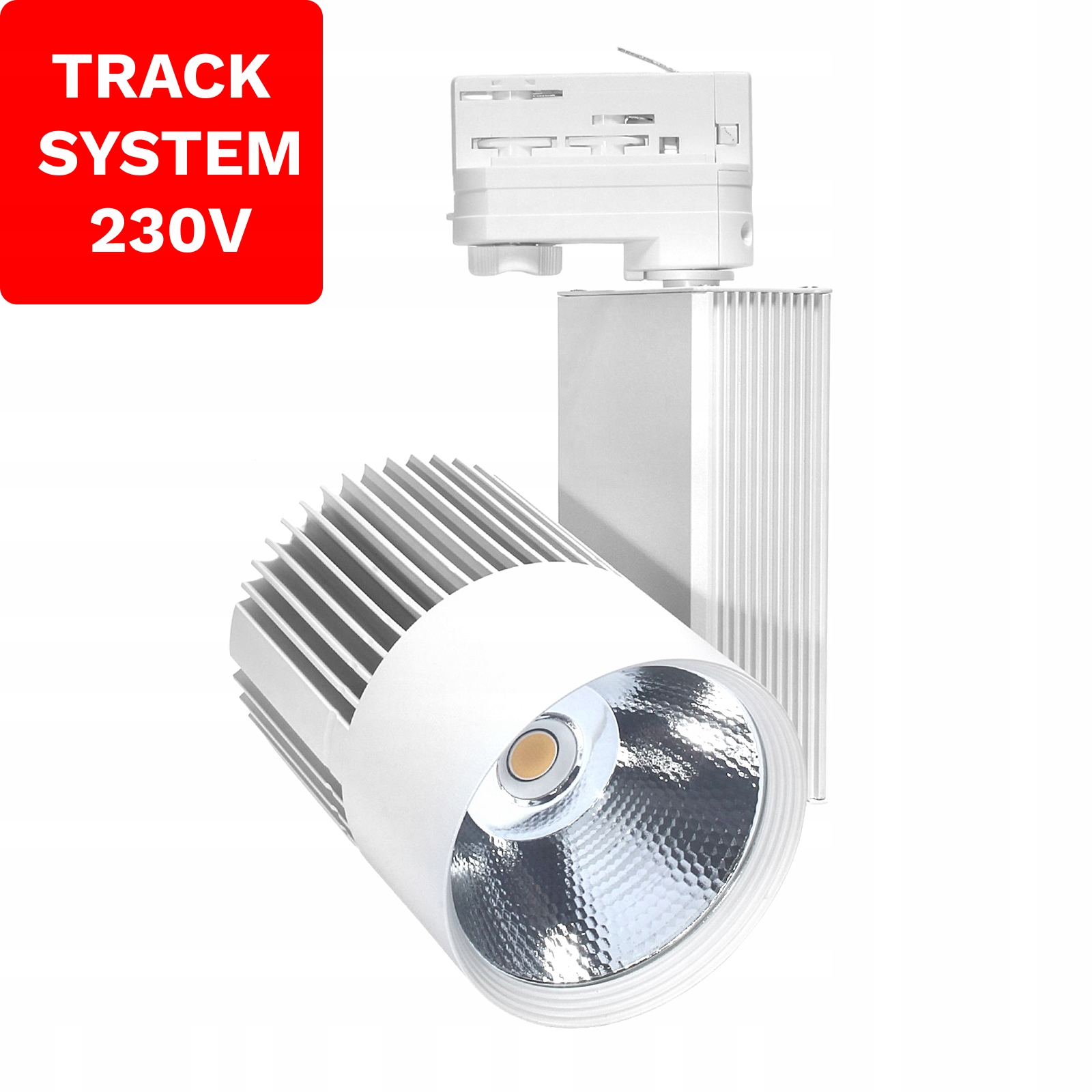 Koľajnicový reflektor Track System DD-03 30W 3000K Biely 3-fázový 230V