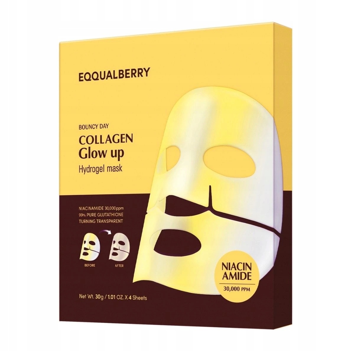 Eqqualberry Collagen Glow Up Kolagenová maska 4 x 30 g