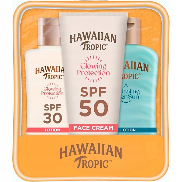 Hawaiian Tropic Zestaw podróżny do opalania w kosmetyczce Krem Balsam Spf