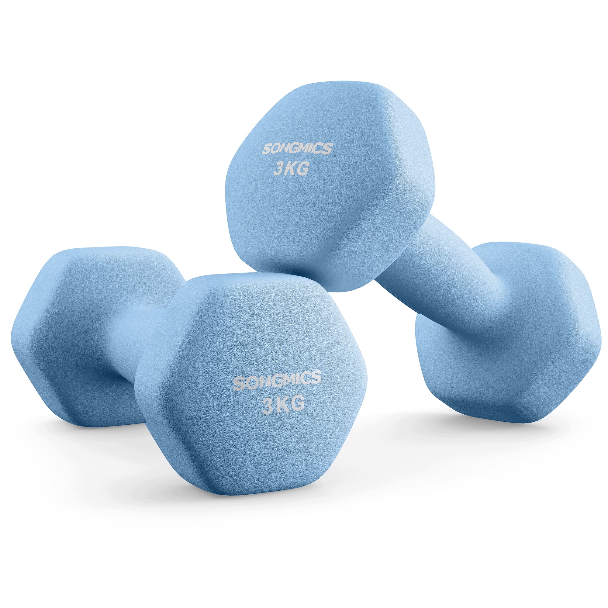 Hantle powlekane/gumowane stałe Songmics 2x 3 kg