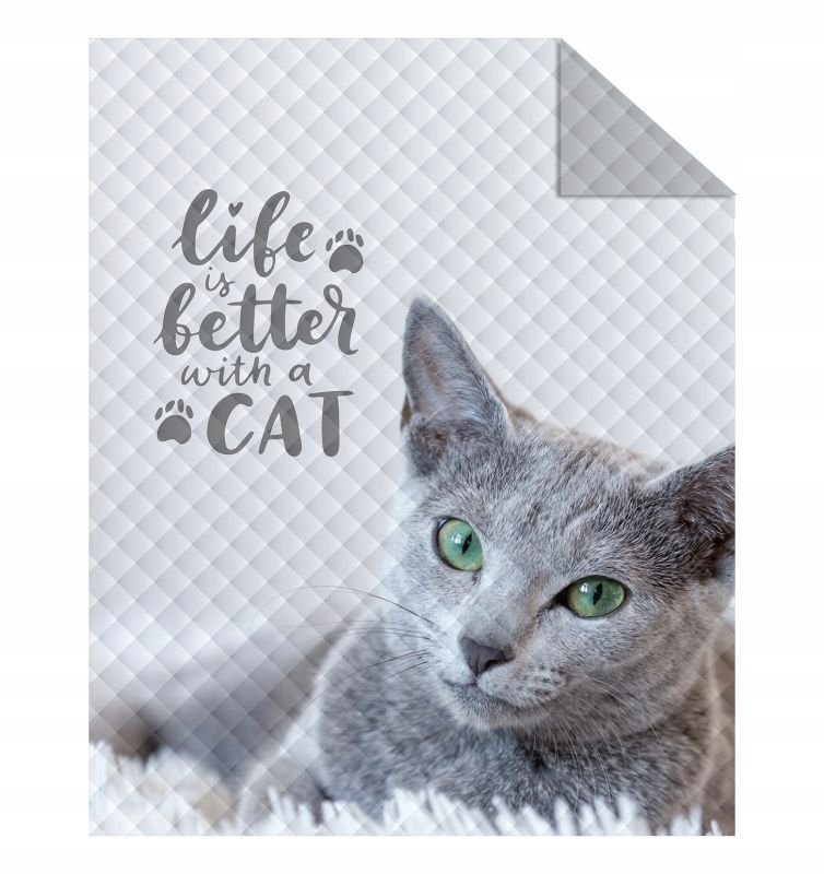 Přehoz na postel Kočka grey 170/210 (DL-558863)