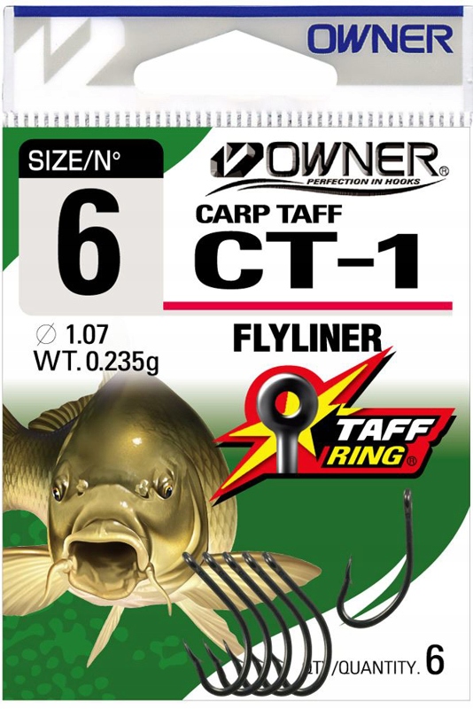 Owner CT-1 Carp Taff Flyliner, rozmiar 6 (6 szt.)