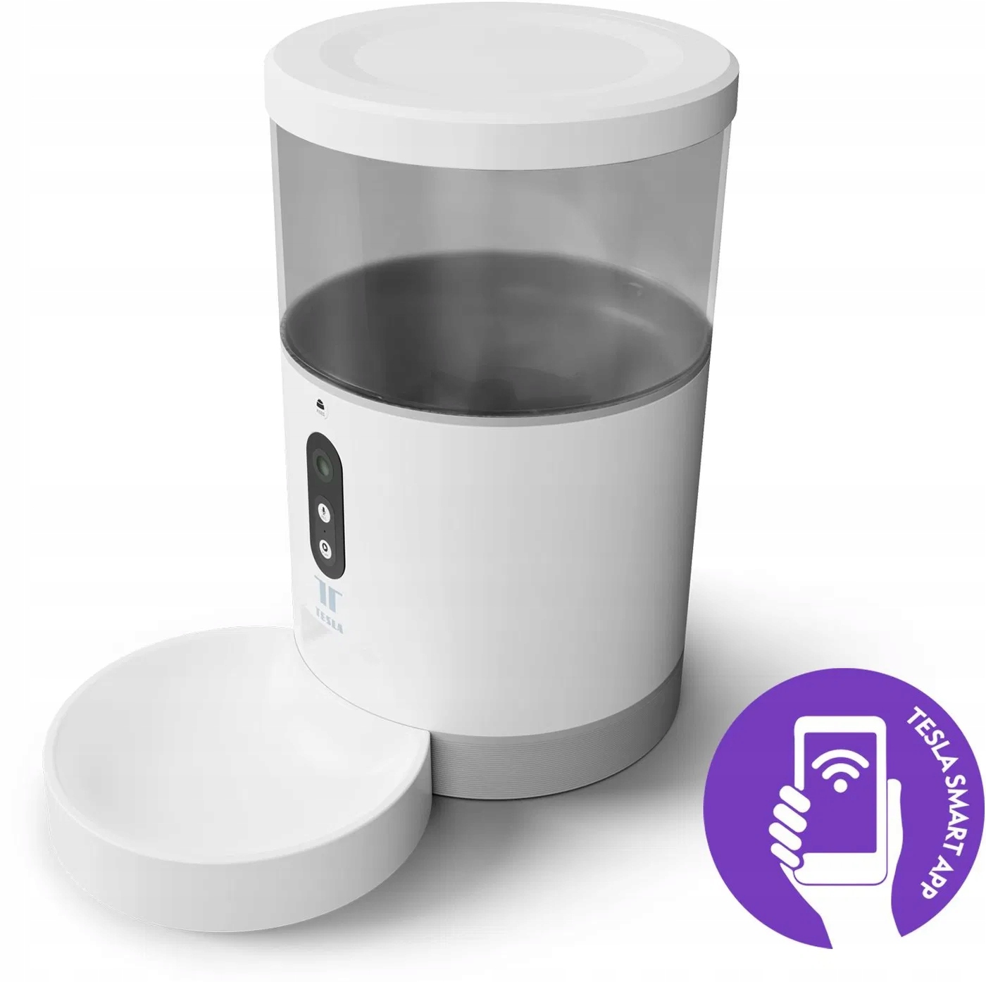 Chytré krmítko Tesla Smart Pet s kamerou TSL-PC-BL4C, bílá