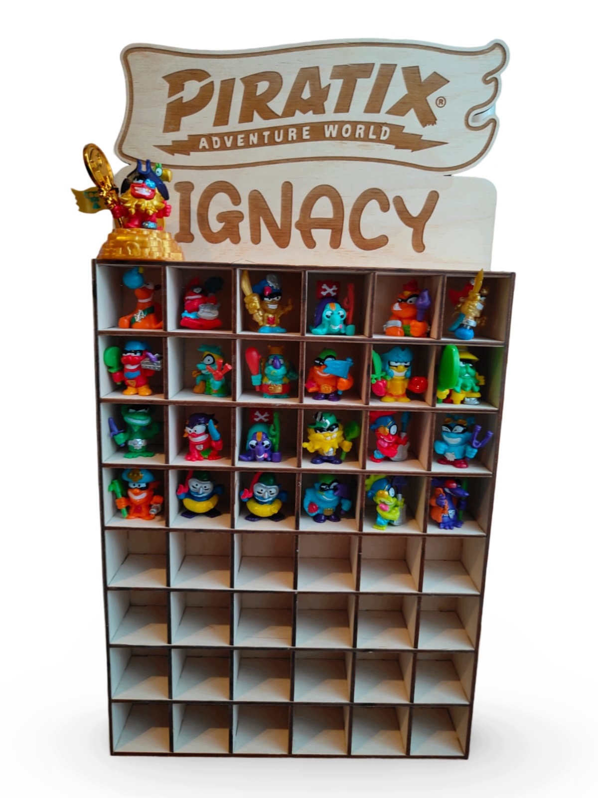 Piratix Piráti polička na figurky lidí 48 okének 48 cm x 25 cm Dárek