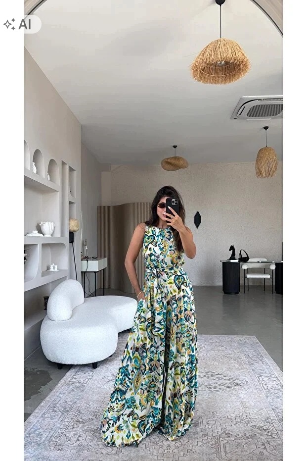 Vzdušná Dámská Vzorovaná Kombinéza Ve Stylu Boho M 5IA