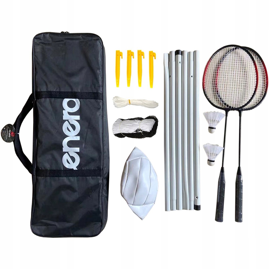 Sada pro badminton a volejbal Enero 6v1 Rakety Síťka Míč