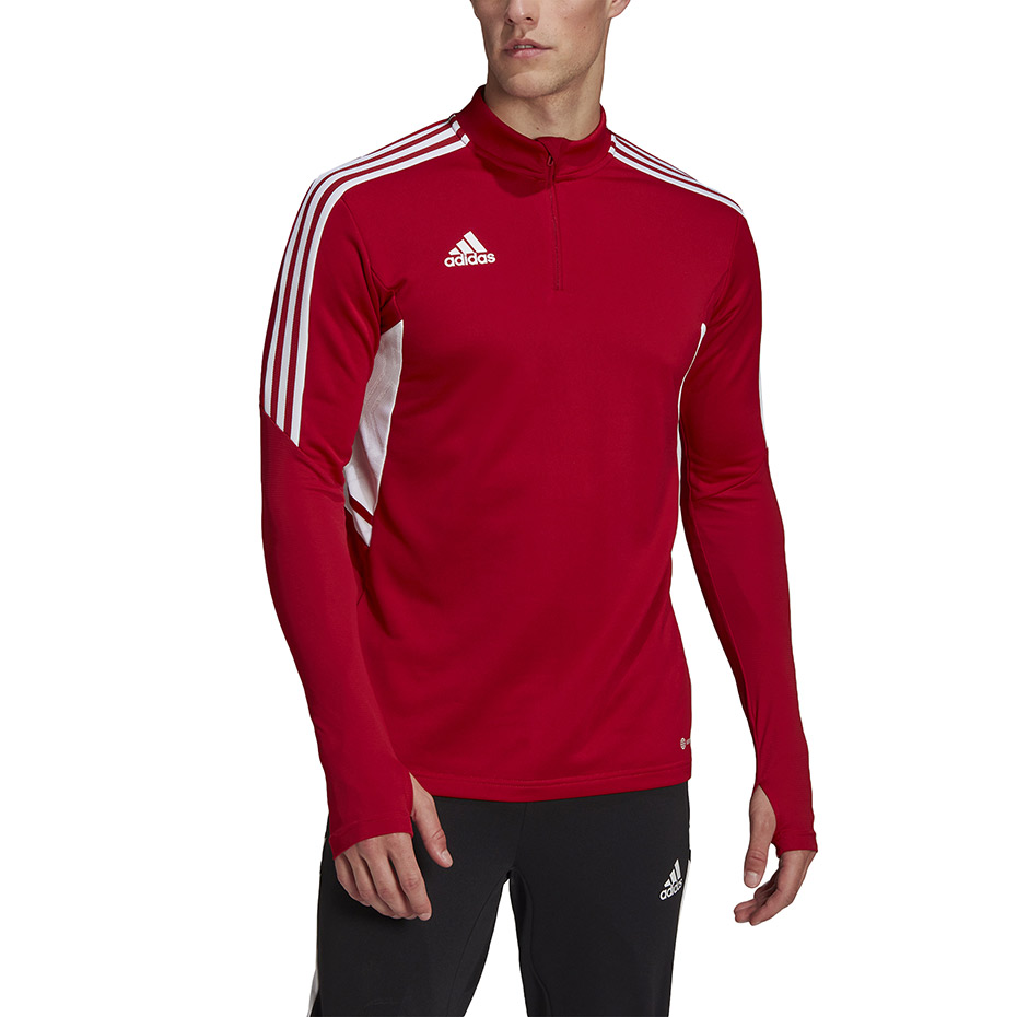 Pánská Mikina adidas Condivo 22 Zip 1/4 Aeroready Fotbalová červená vel. 2XL