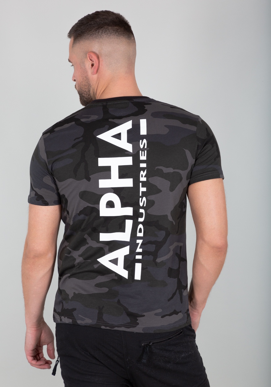 Tričko Alpha Industries Backprint T-Shirt Camo black camo XL
