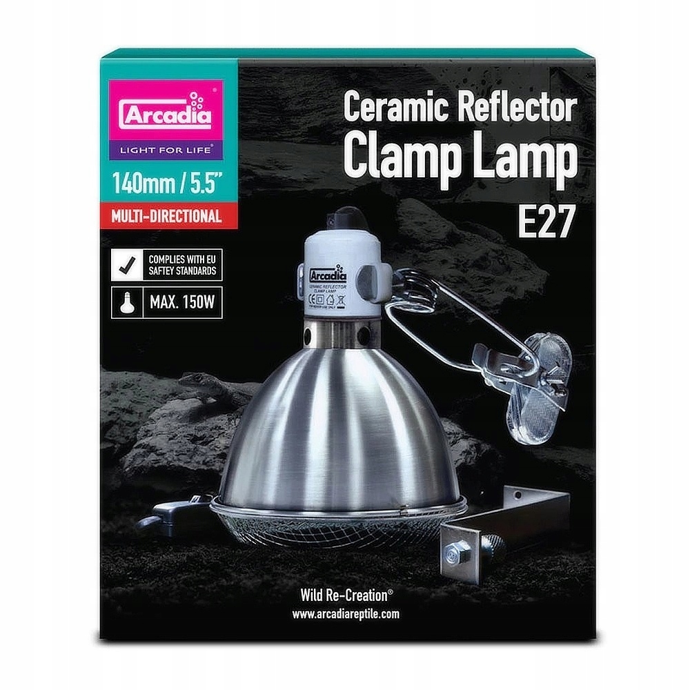 Levně Arcadia Clamp Lamp Pro Halogen Basking Spot 140 mm