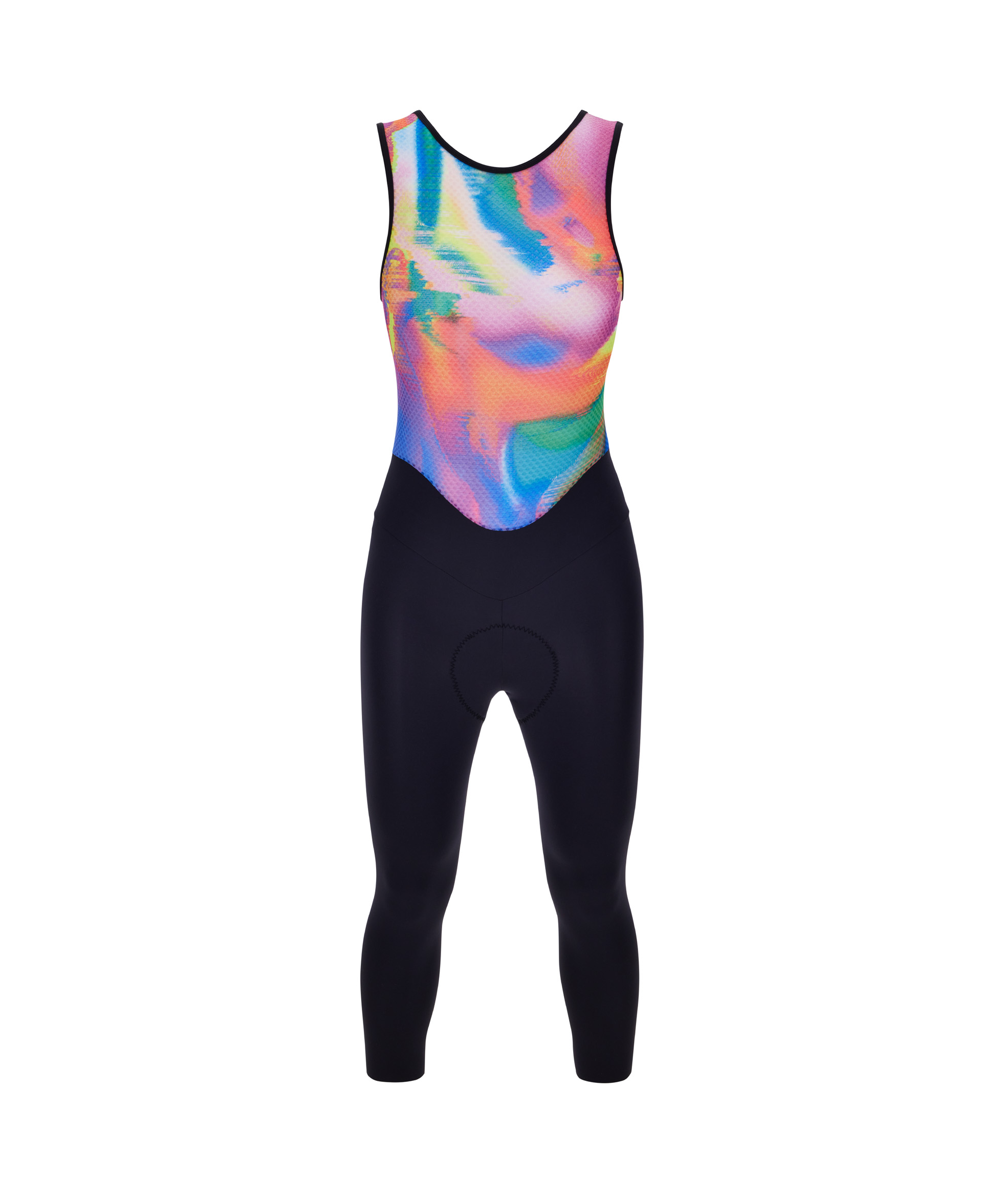 Santini 3/4 Dámské kalhoty s náprsenkou Unico Black L