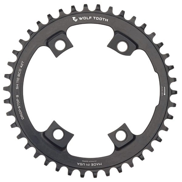 Wolf Tooth Chainring Shimano Bcd 110 4 Holes 1x Sh12s 42 Teeth, Black, Dr