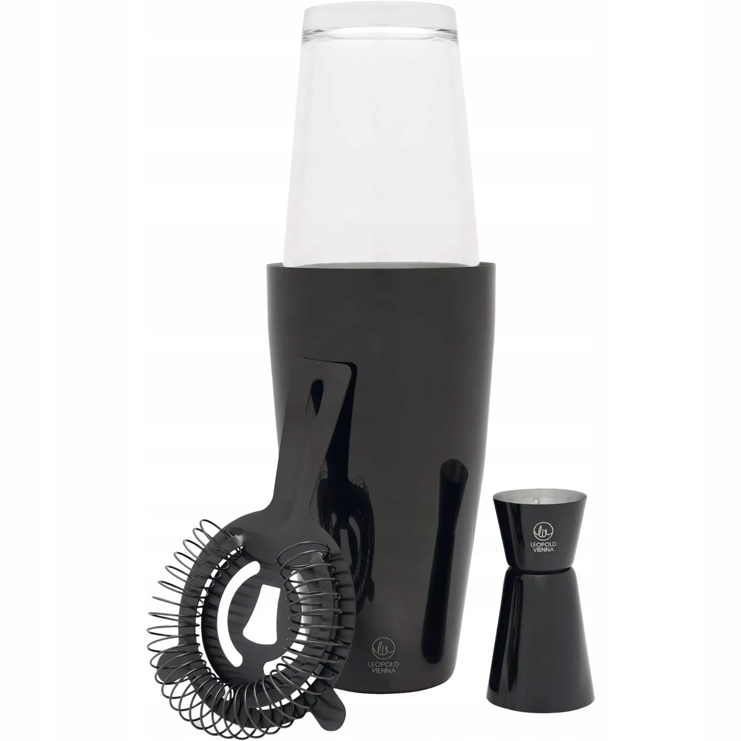 Leopold Vienna Acolon Boston-Shaker 3dílná sada, černá, výška: 250 mm