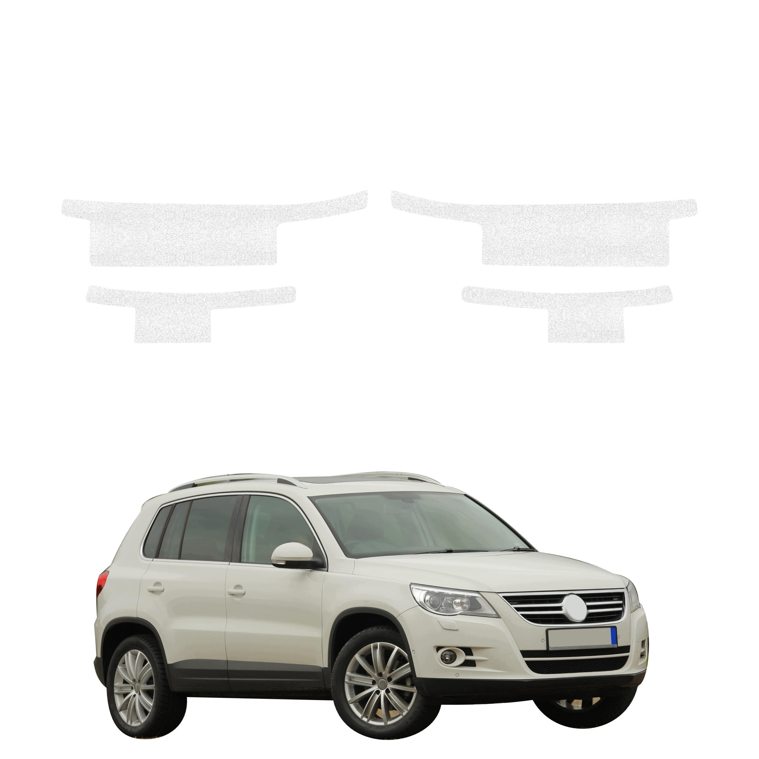 4v1 Technická povrchová úprava prahů pro Tiguan 5D (2007-2011) Bílá