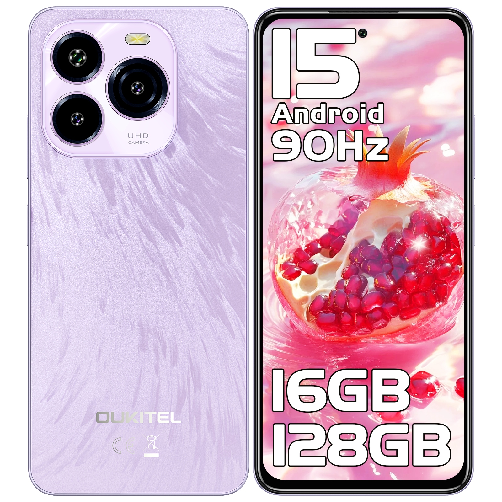 Smartfon OUKITEL C65 z systemem Android 15, wy?wietlacz HD+ 6,7 cala