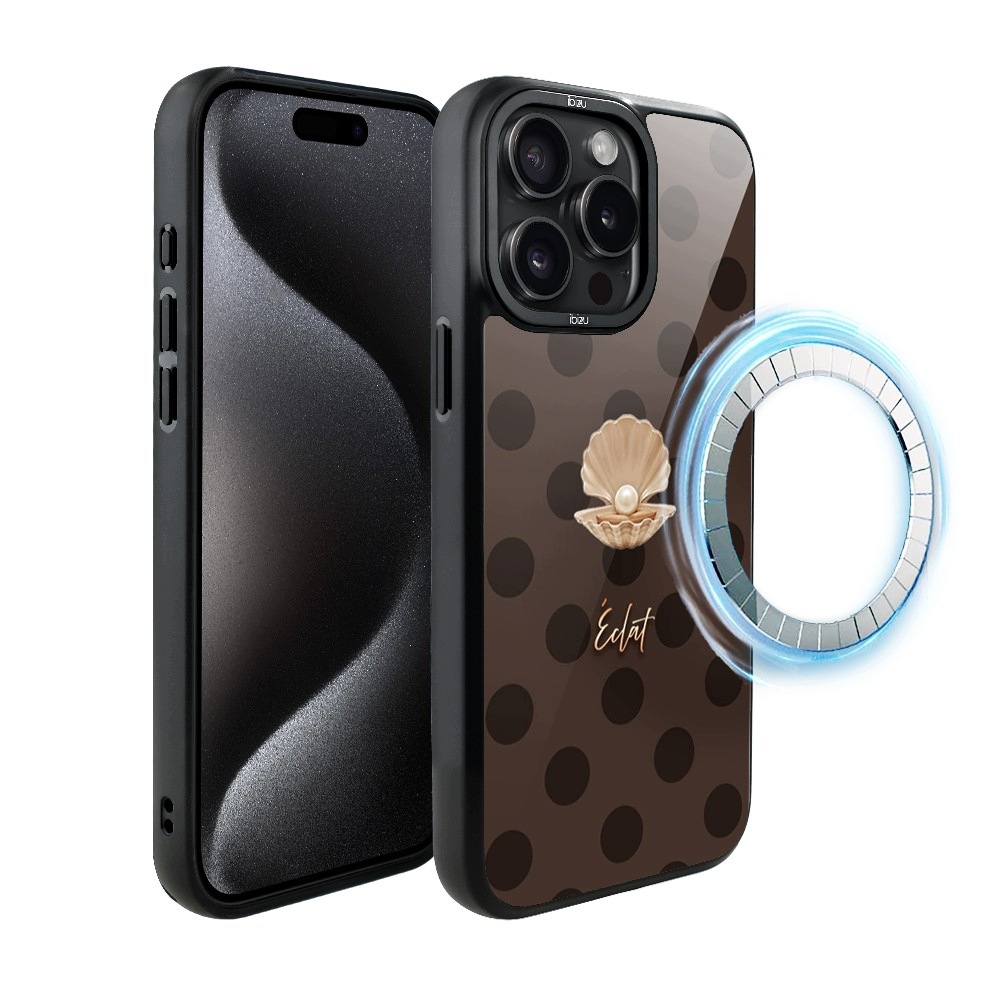 Etui iPhone 15 Pro Max Ibizu DropGuard Matt z MagSafe, Kawowa perła