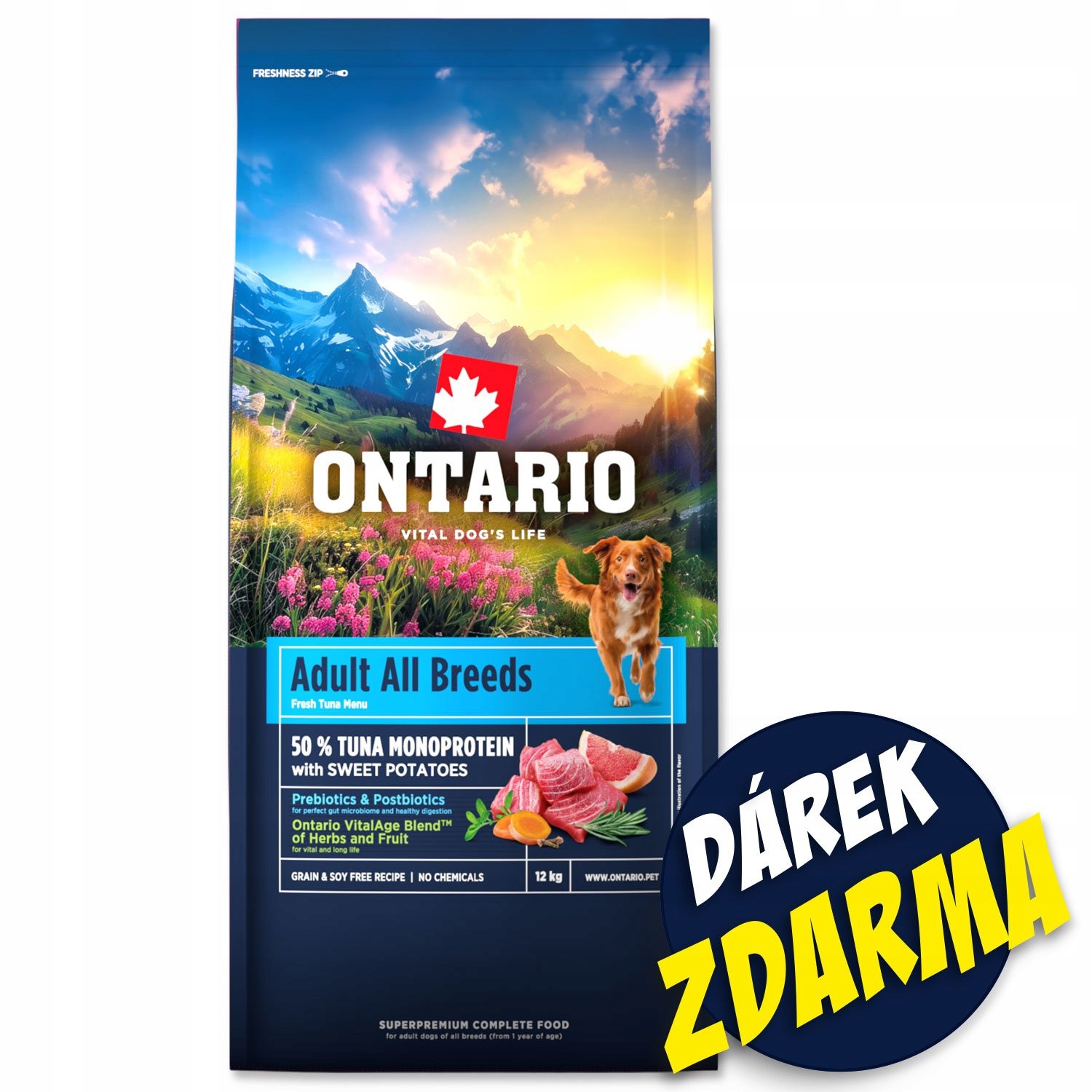 Ontario Adult All Breeds Monoprotein Tuna &amp; Sweet Potatoes 12kg