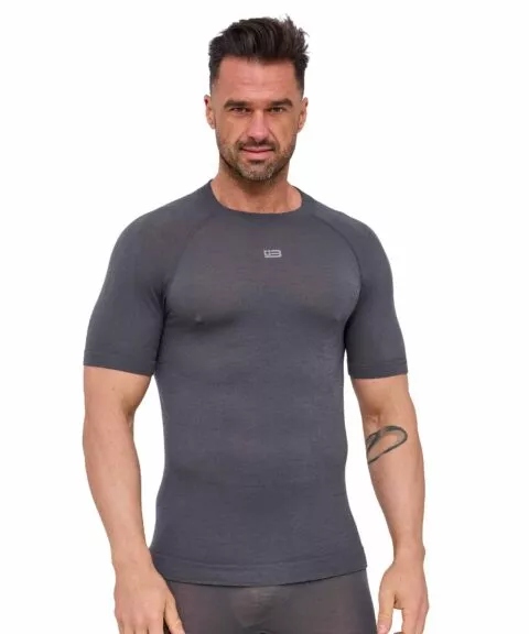 SS1459M Koszulka męska z krótkim rękawem Active Merino grafitowy XXL