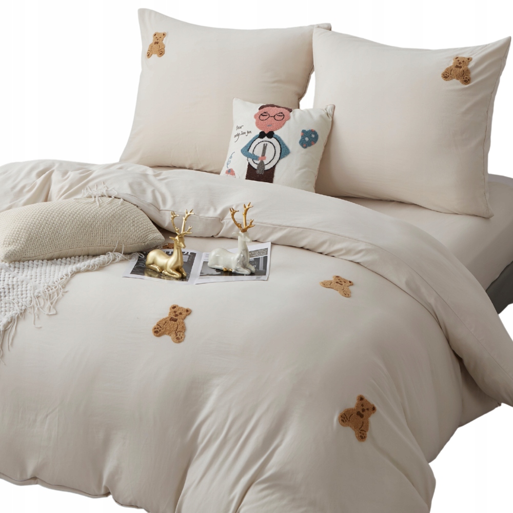 Komplet Zestaw Pościeli 100% Mikrofibra 220x200 Cuty Misie