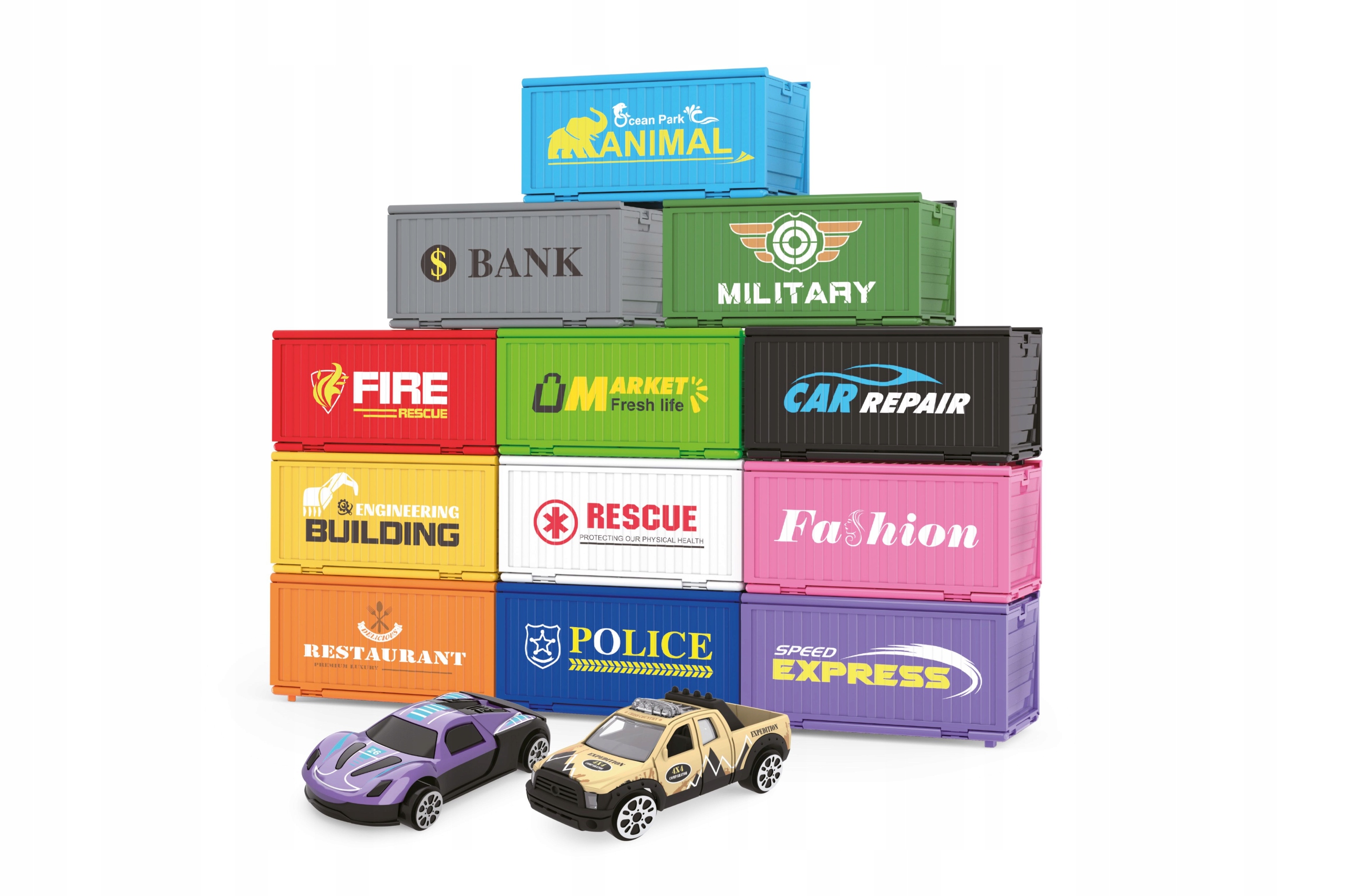 Kontejnerové město 6 kontejnerů 12,5 cm