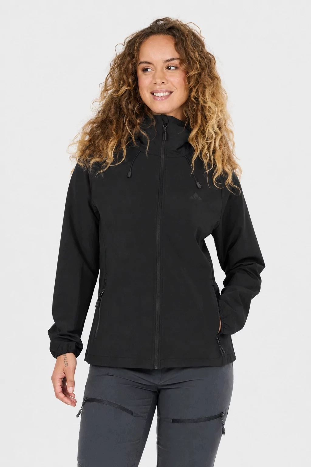 Whistler Kodie damska kurtka softshell stretch z kapturem Czarny 38