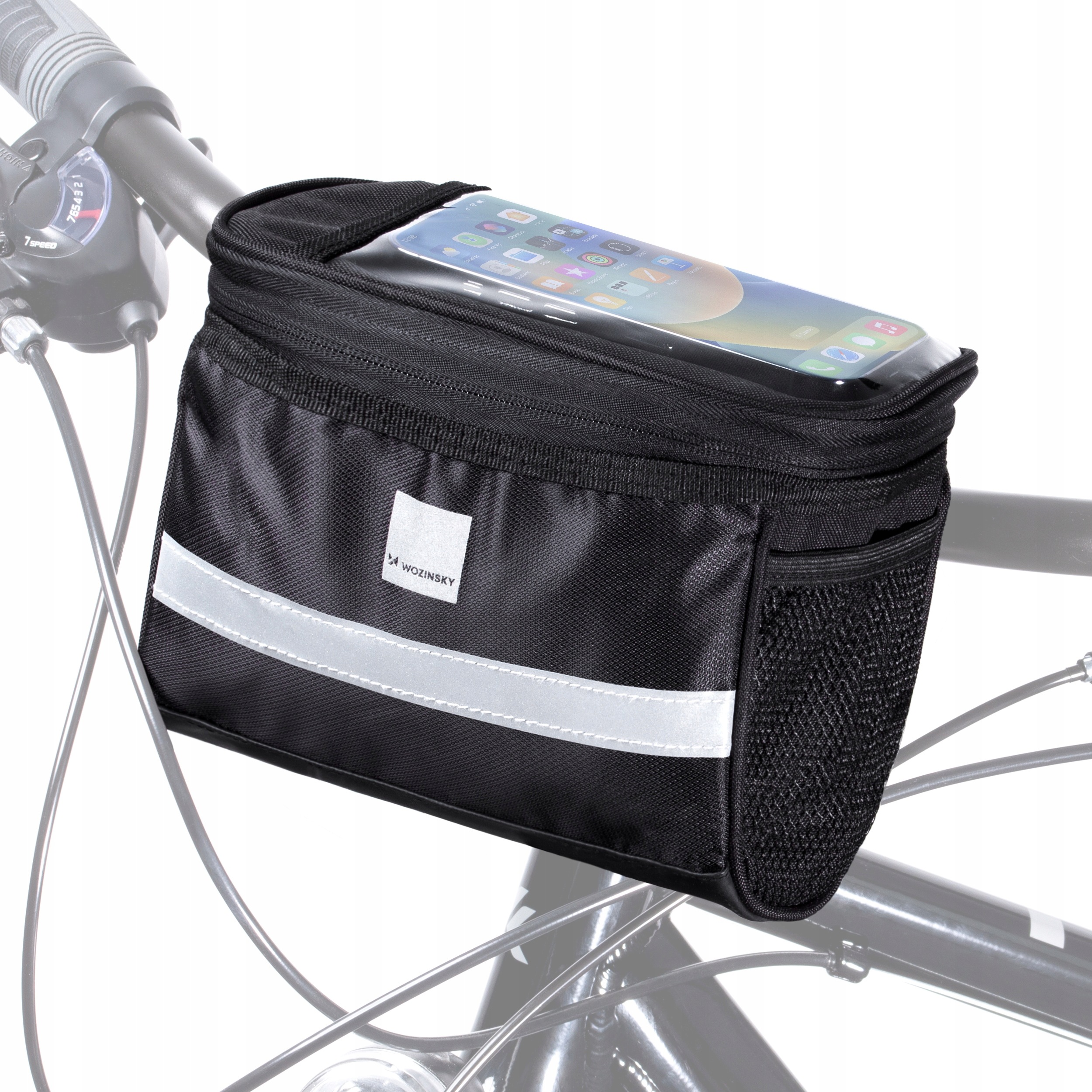 Torba Rowerowa na Kierownicę Wozinsky WBB12BK z Etui na Telefon 2 L Czarna