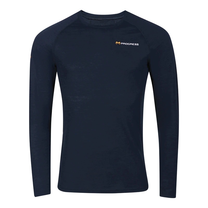 Ma Ndr 125 pánské merino triko s dlouhým rukávem černo-modrá vel. XL