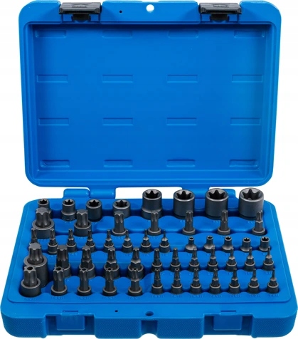 Nástrčné a zástrčné hlavice Torx 1/4", 3/8" a 1/2", sada 52 dielov Bgs 9839