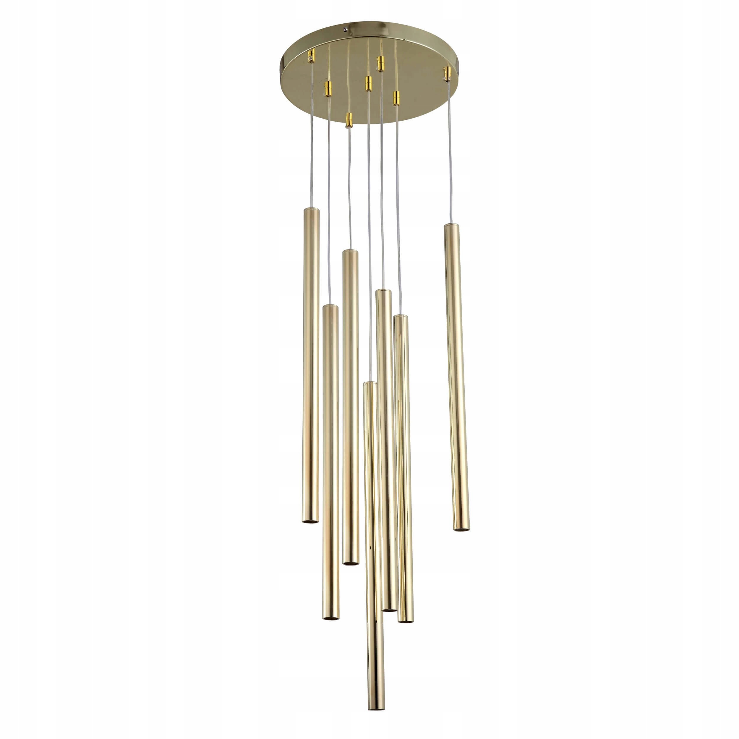 Závěsná lampa Lungo 7 zlatá 7xG9