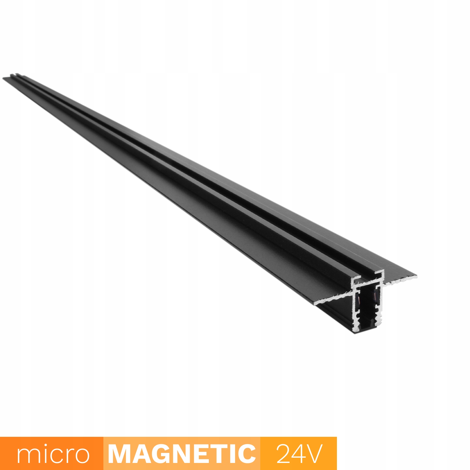 Podomítková magnetická lišta UN5-D Micro Magnetic 200 cm černá
