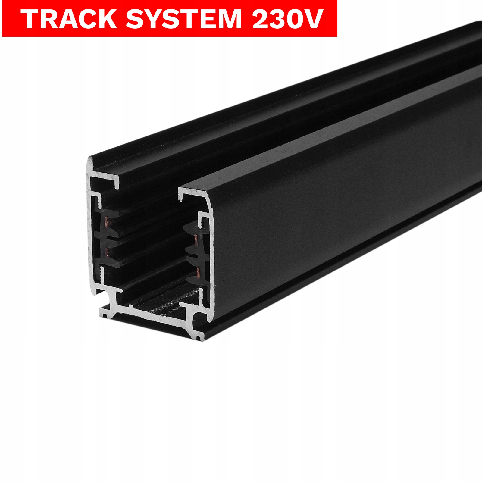 Třífázový 3F Track System LL-DX 200 cm černý 230 V