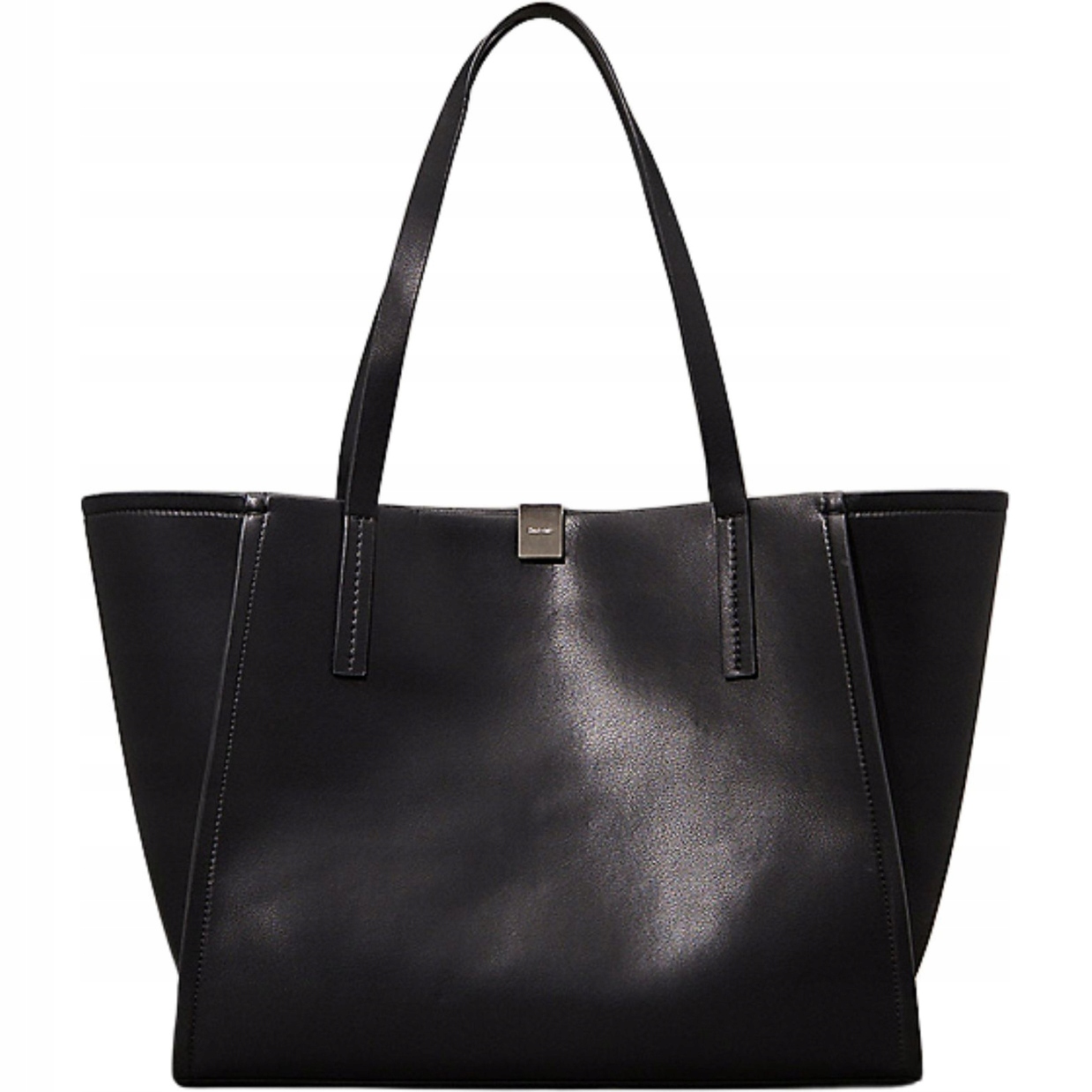 Calvin Klein torebka shopper skóra naturalna licowa czarny