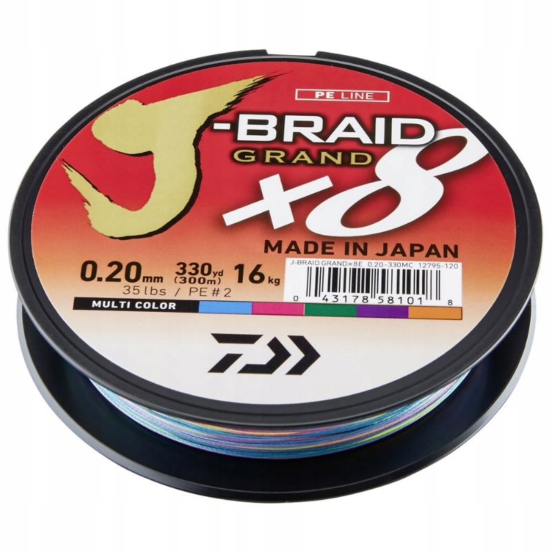 Daiwa J-Braid Grand X8 Multicolor 150m 0.13mm 8.5kg