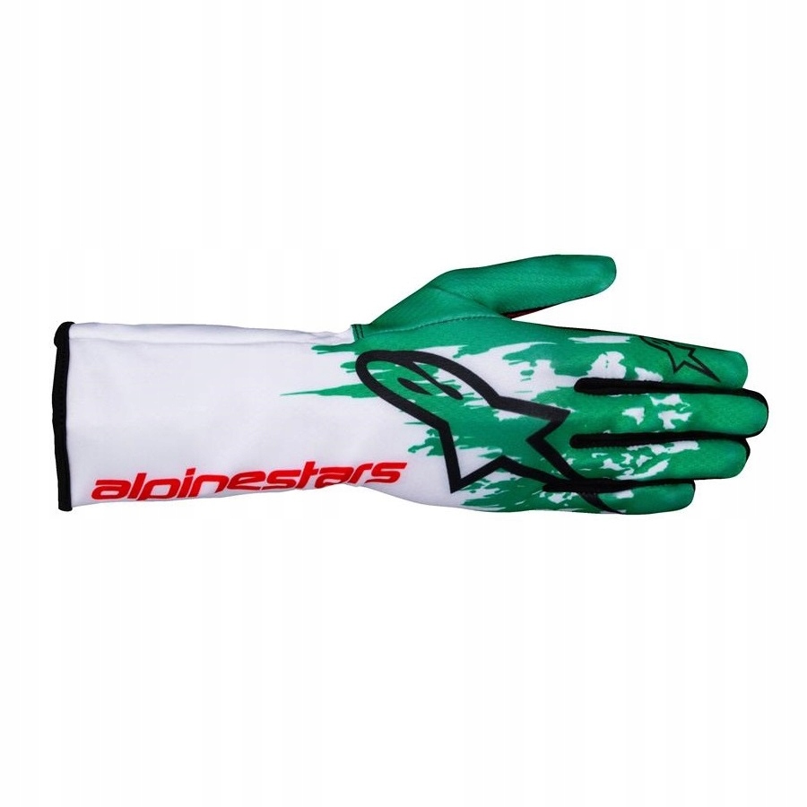 Rukavice Alpinestars TECH-1 K V3 (fia 8877-2022) bielo-zelené veľ L
