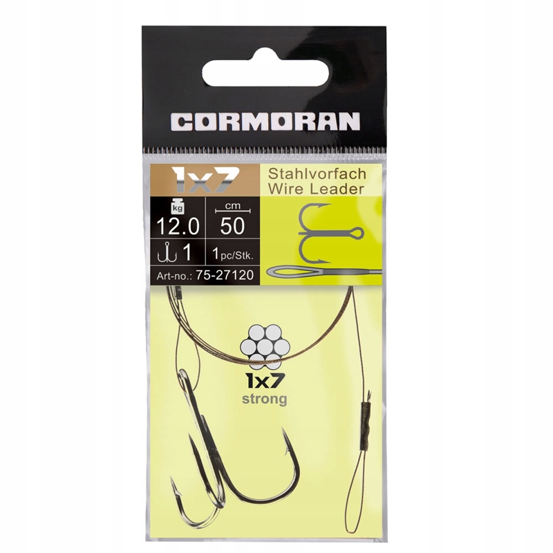 Linka Cormoran 1x7 z trójkątem #1/0 12kg 50cm