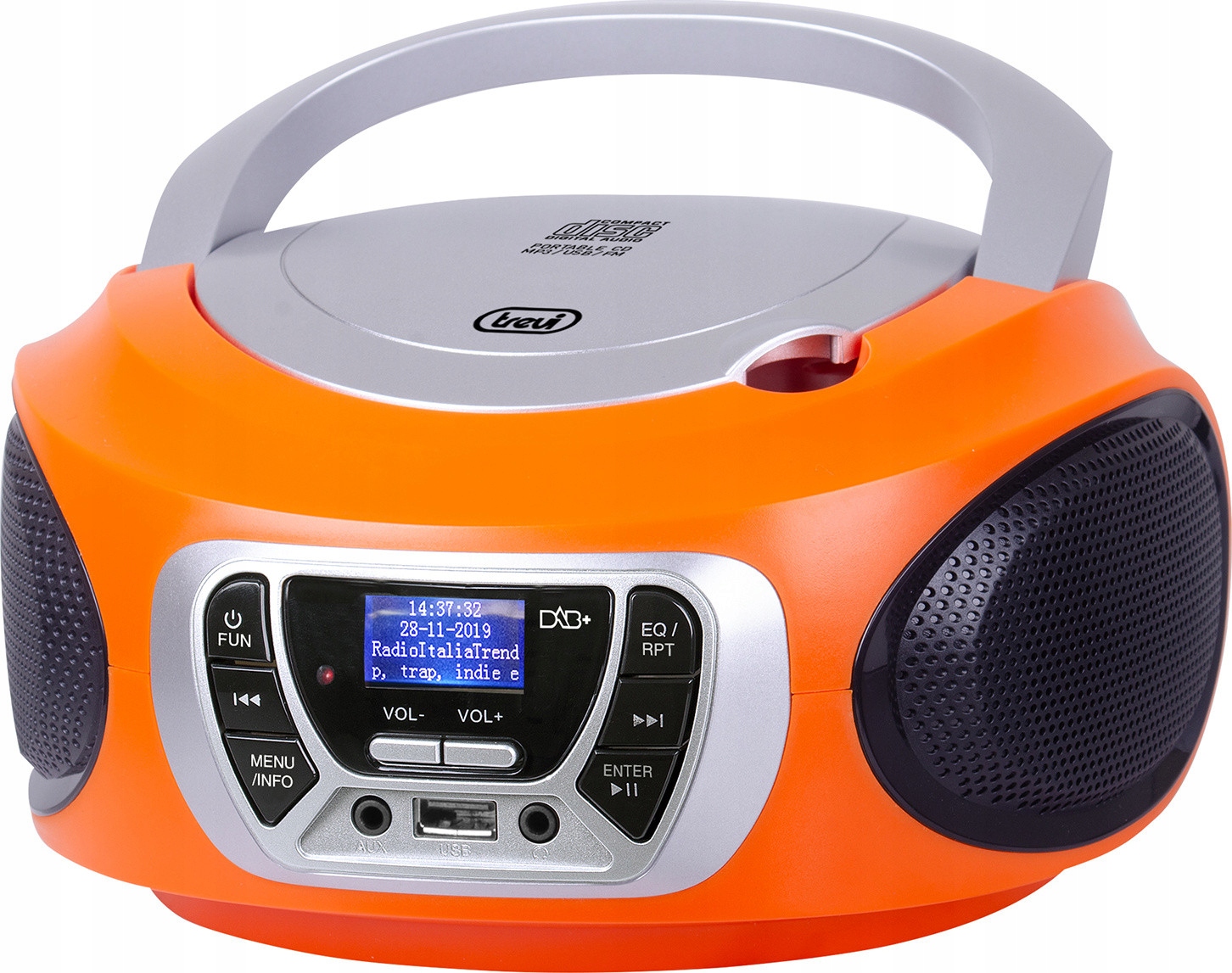 Rádio Trevi CM P510 Dab s CD, Usb, Dab, oranžové
