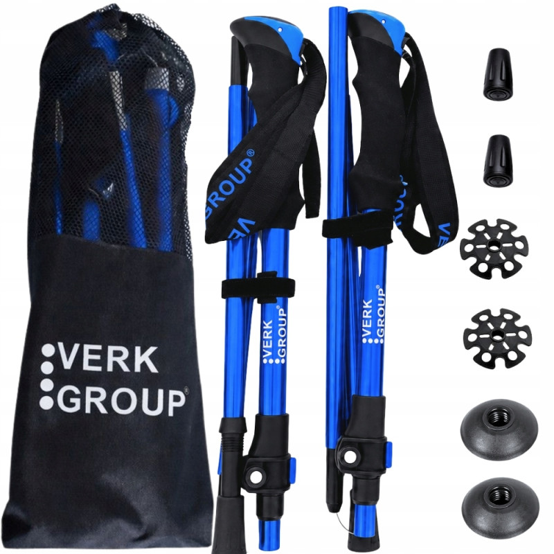 Verk 14705 Trekové hole skládací s příslušenstvím 2 ks, modré