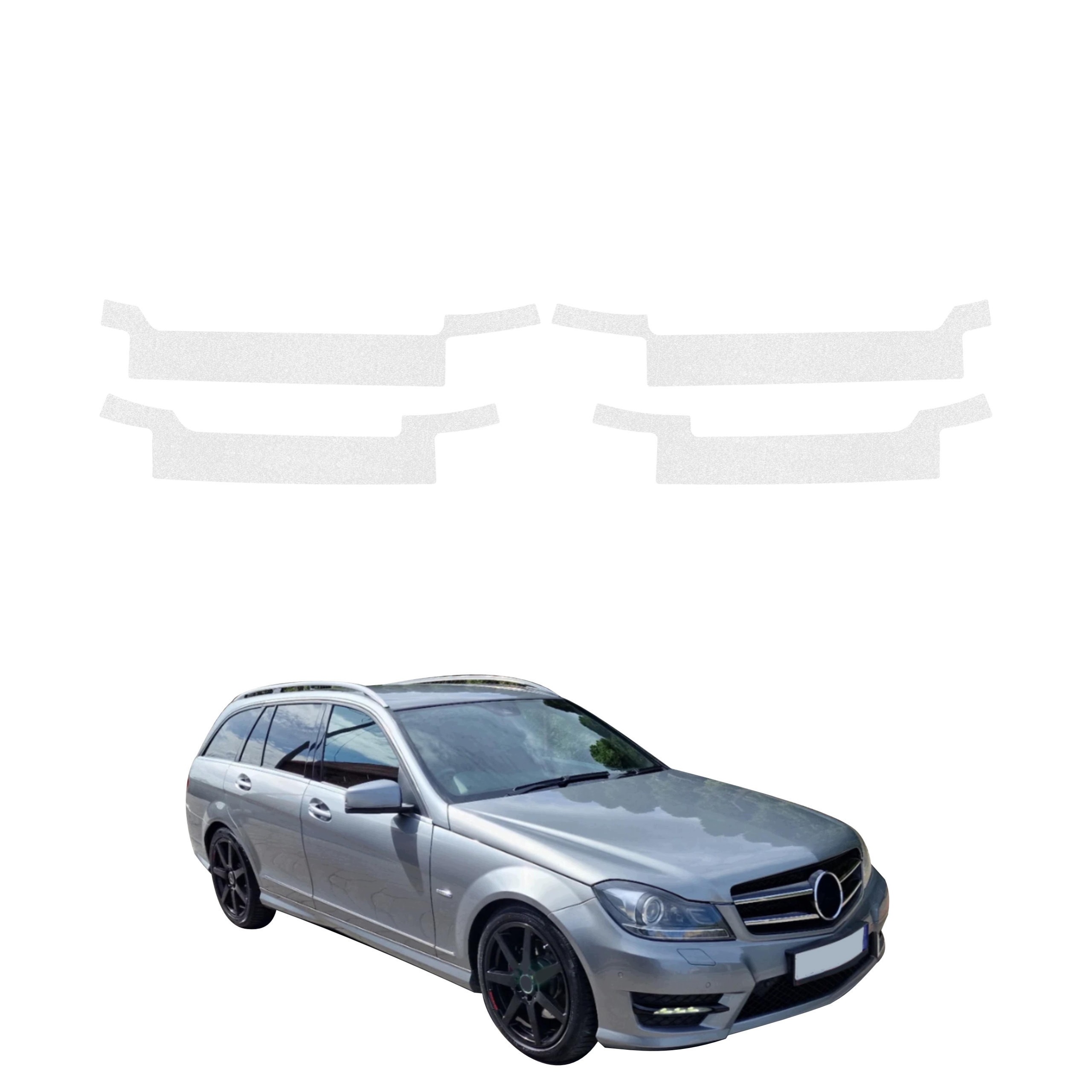 4v1 Povlak na prahy pro třídu C S204 Kombi Facelift (2011-2014) Bezbarvý
