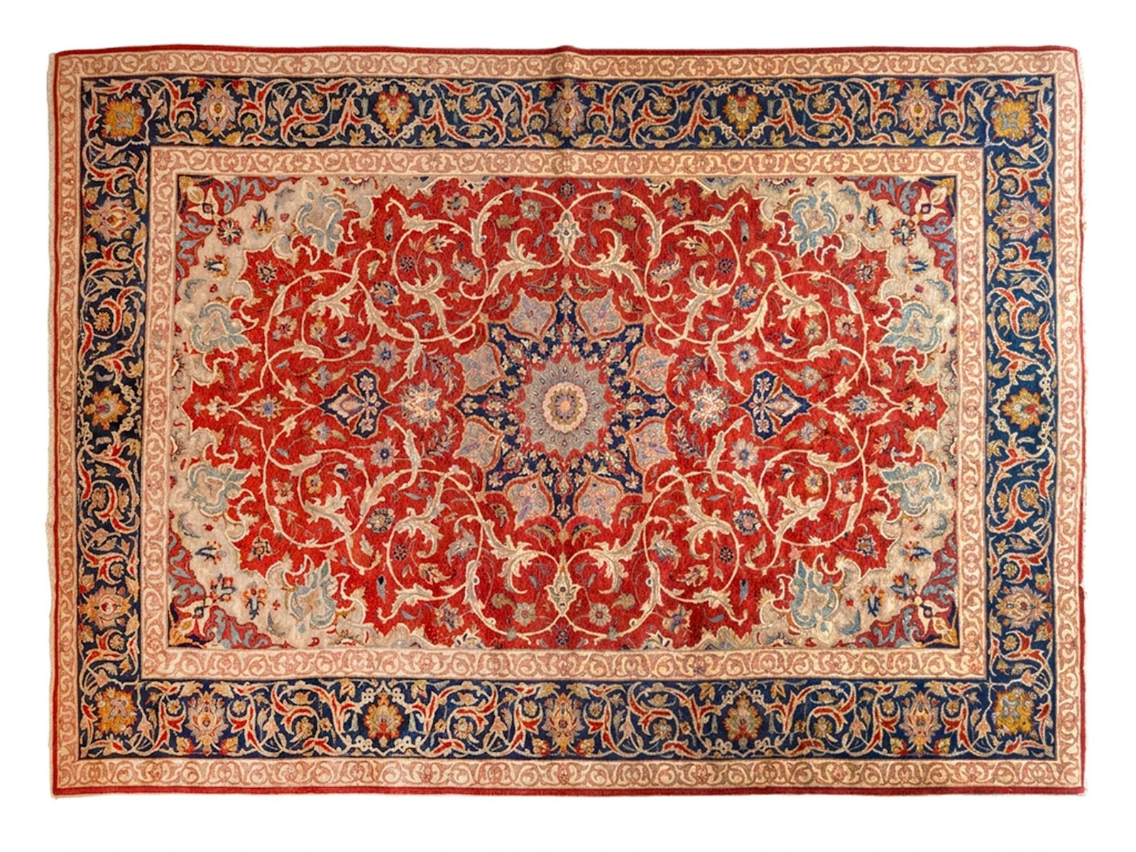 Perský vlněný koberec Kashan s výrazným centrálním vzorem 405 x 298 cm
