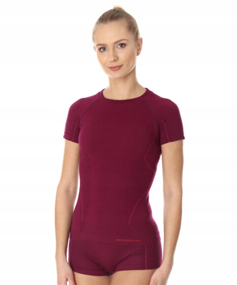 SS1170W Koszulka damska z krótkim rękawem Active Wool śliwkowy XL